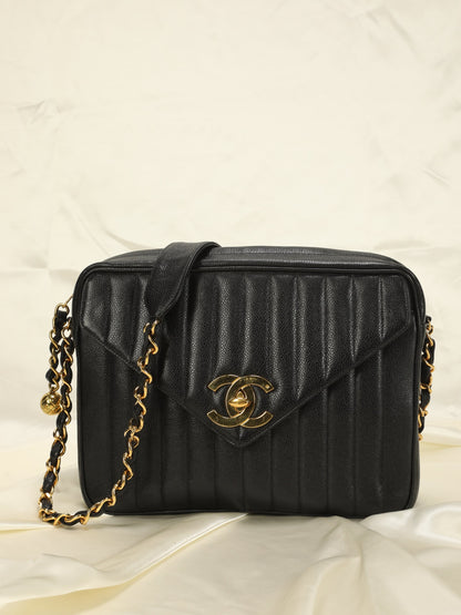 Extremely Rare Chanel Caviar Jumbo Vertical Camera Bag