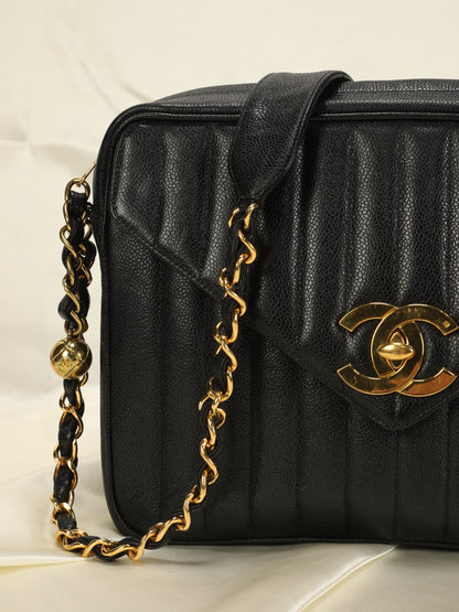 Extremely Rare Chanel Caviar Jumbo Vertical Camera Bag