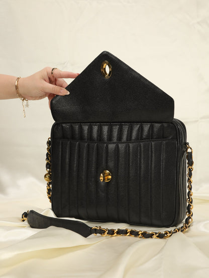 Extremely Rare Chanel Caviar Jumbo Vertical Camera Bag