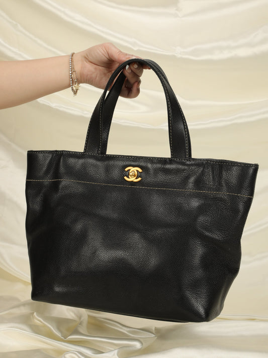 Chanel Turnlock Caviar Tote