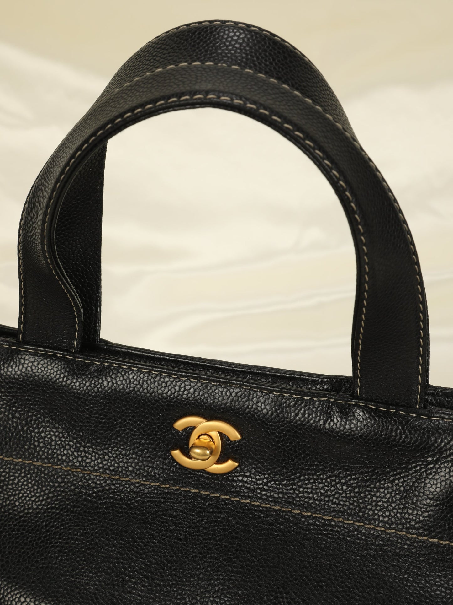 Chanel Turnlock Caviar Tote