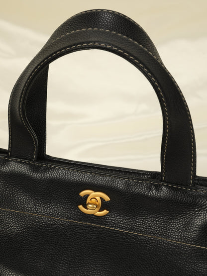Chanel Turnlock Caviar Tote