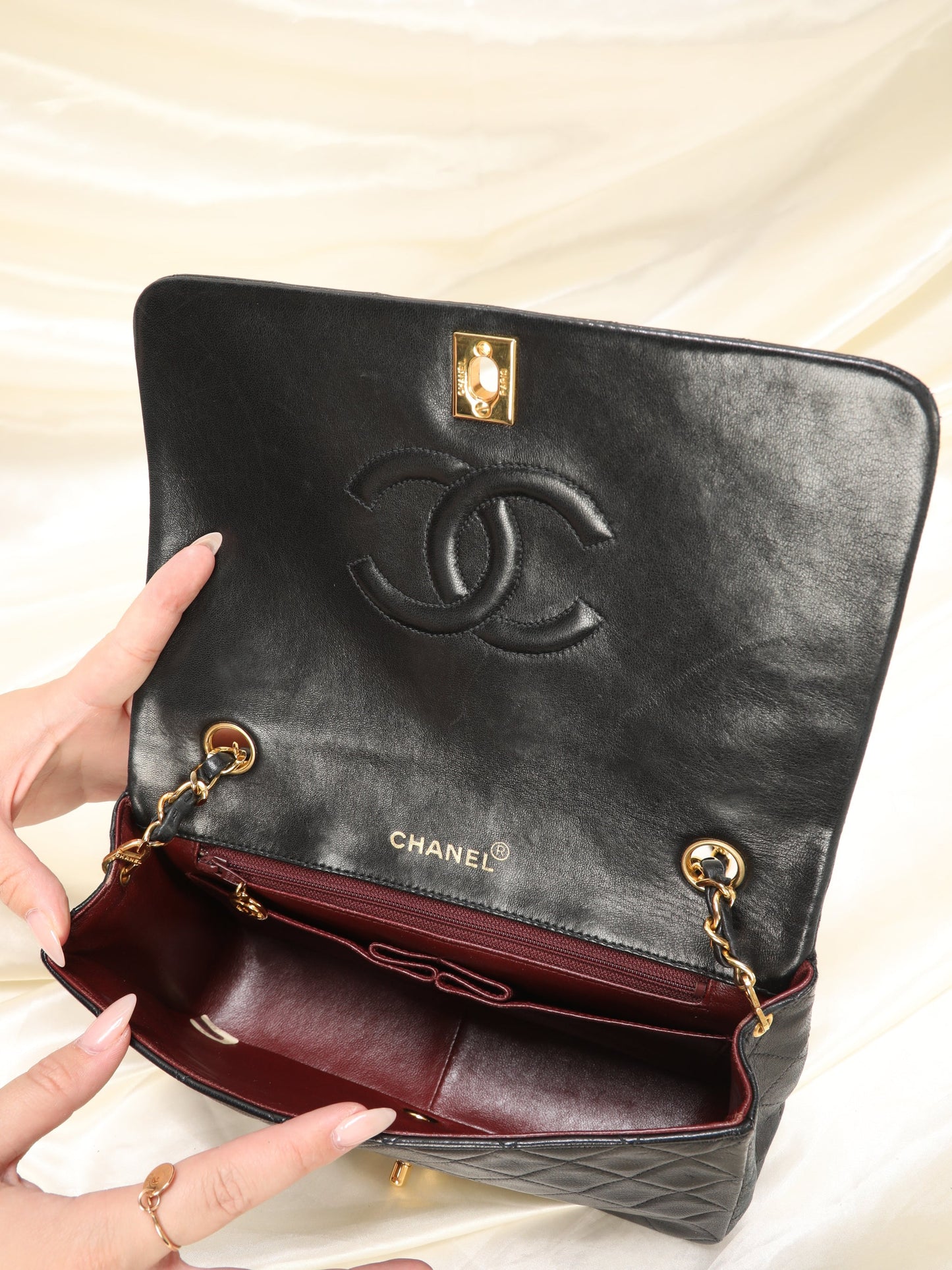 Chanel Medium Turnlock Lambskin Full Flap