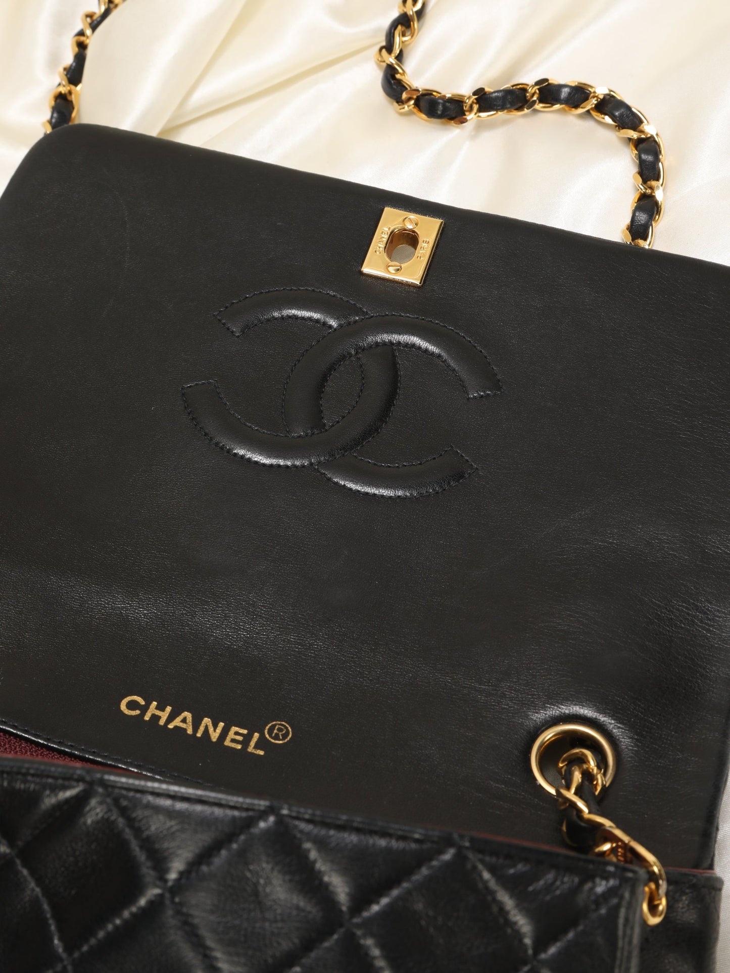 Chanel Medium Turnlock Lambskin Full Flap