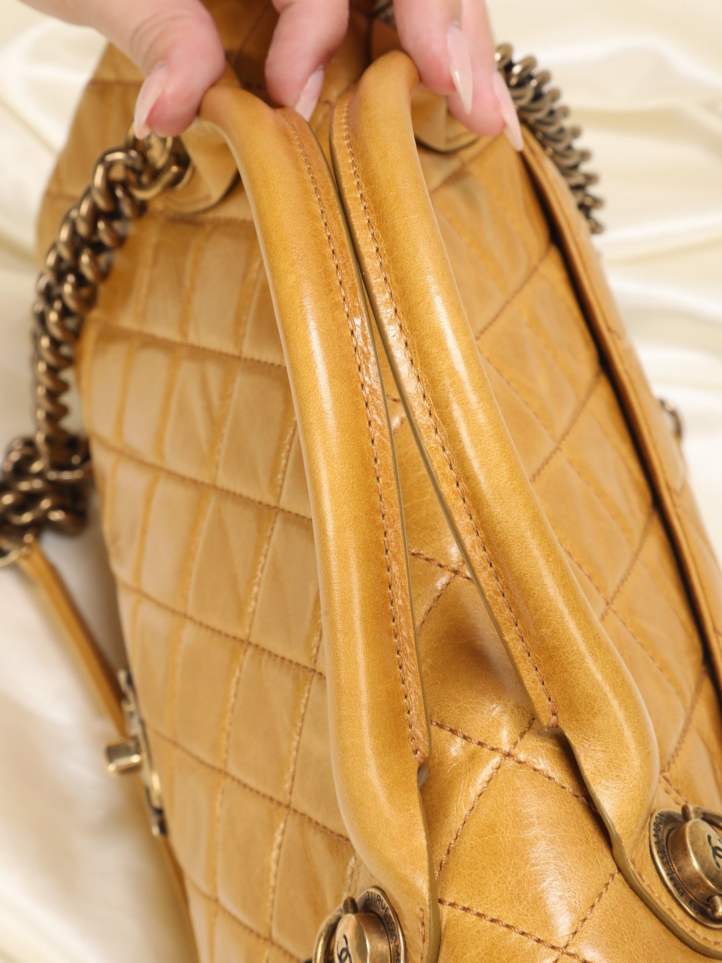 Chanel Mustard Top Handle Shoulder Bag