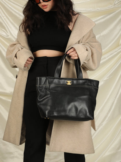 Chanel Turnlock Caviar Tote