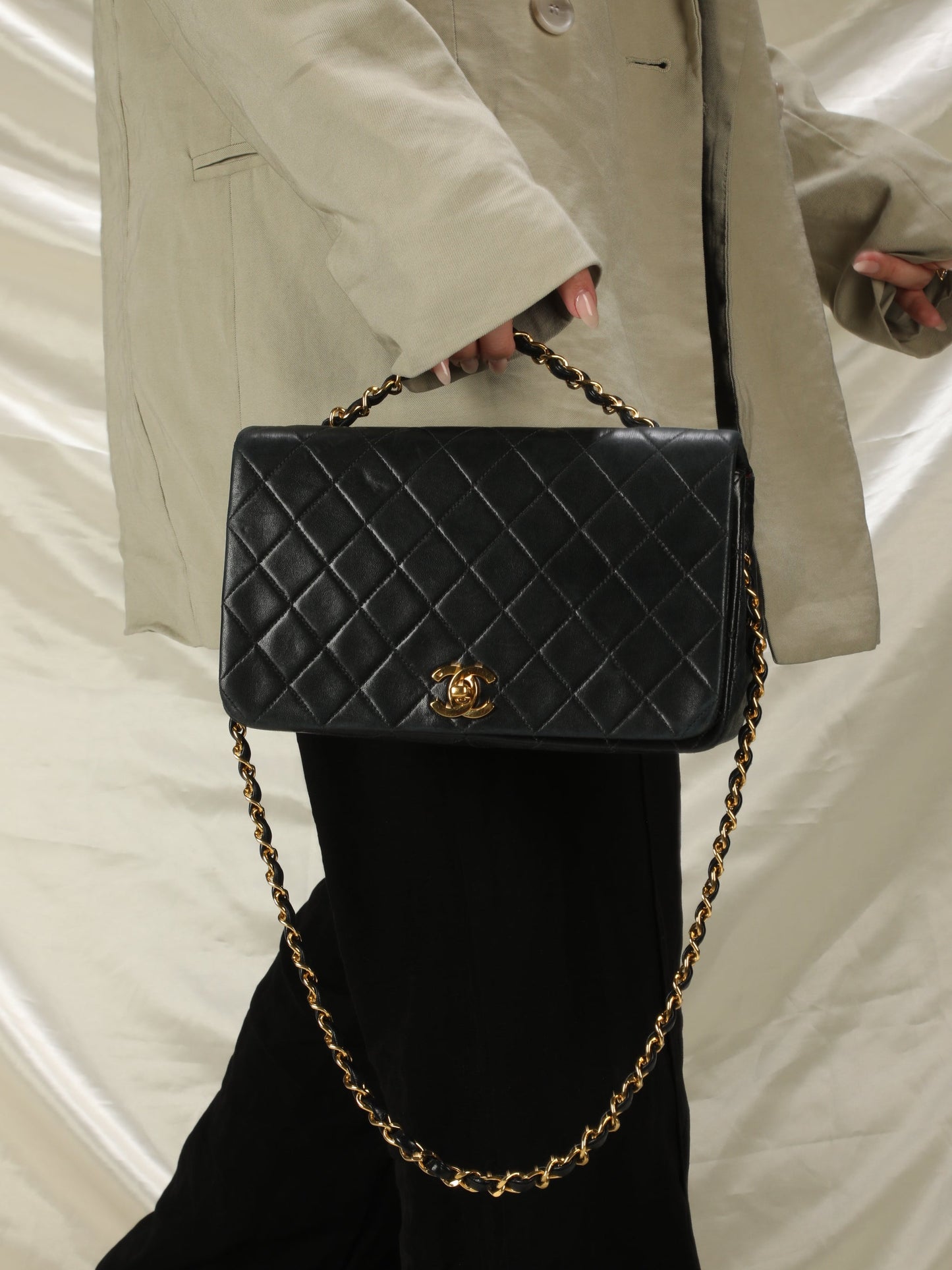 Chanel Medium Turnlock Lambskin Full Flap