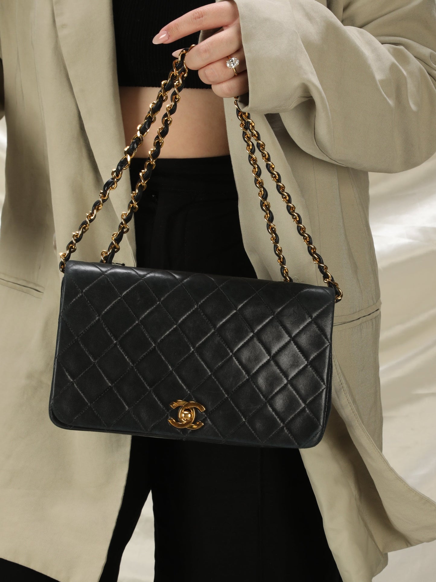Chanel Medium Turnlock Lambskin Full Flap