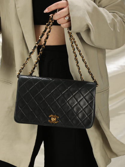 Chanel Medium Turnlock Lambskin Full Flap