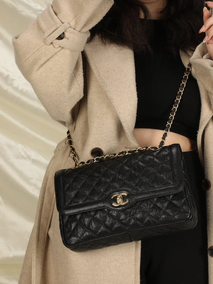 Extremely Rare Chanel Caviar Medium Paris Flap Bag