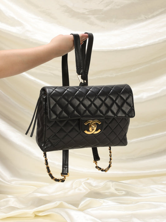Extremely Rare Chanel Lambskin Classic Flap Backpack