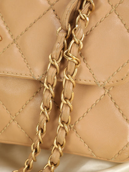Chanel Beige Stitch Flap Bag