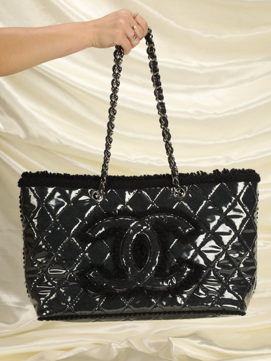 Chanel Tweed & Vinyl Tote