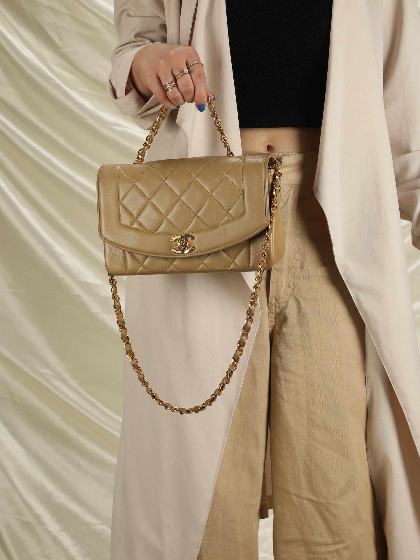 Chanel Taupe Small Diana Flap Bag