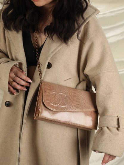 Chanel Lizard-Embossed Bag