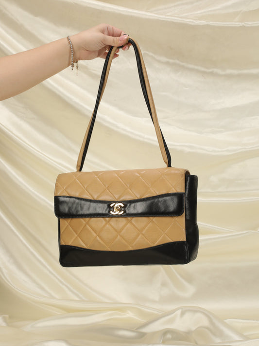 Chanel Bicolor Quilted Lambskin Shoulder Bag
