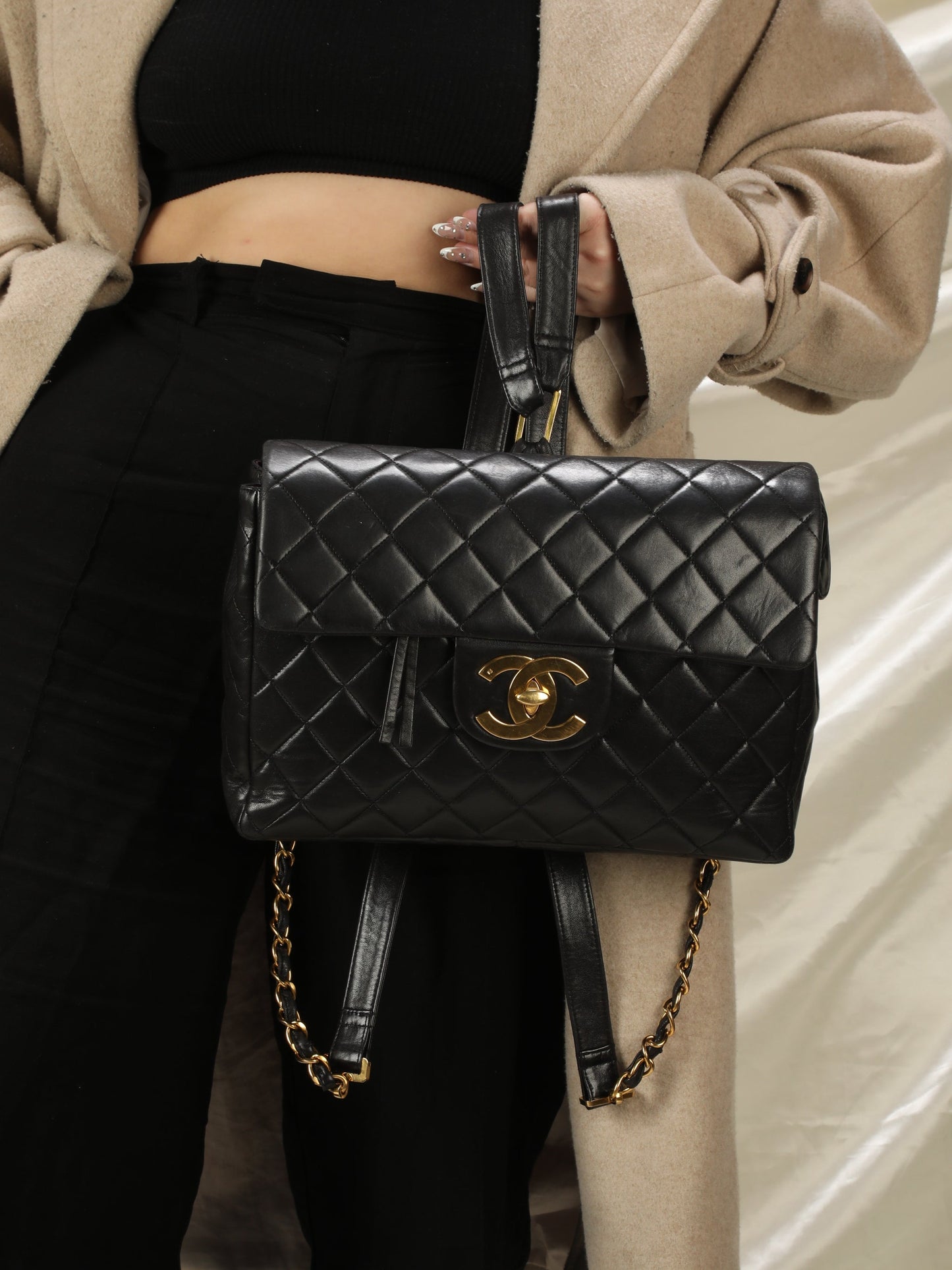 Extremely Rare Chanel Lambskin Classic Flap Backpack
