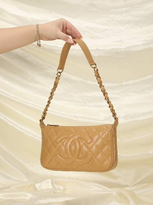 Chanel Caviar Beige Pochette