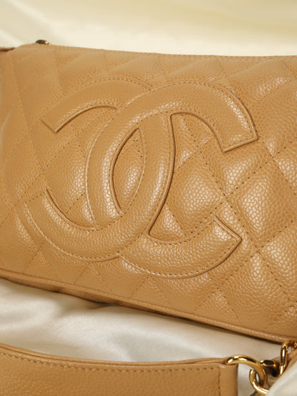 Chanel Caviar Beige Pochette
