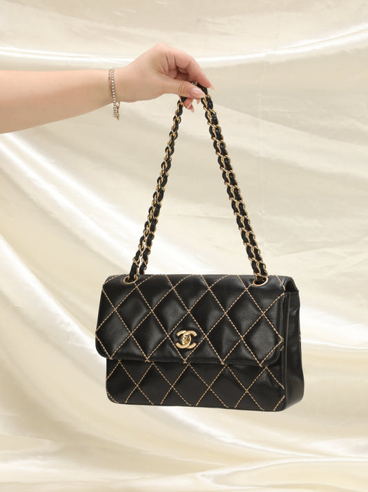Chanel Calfskin Wild Stitch Flap Bag