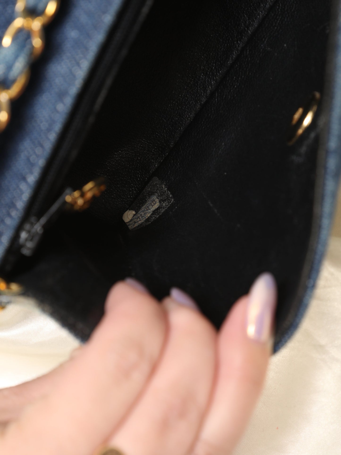 Extremely Rare Chanel Denim Mini Classic Flap