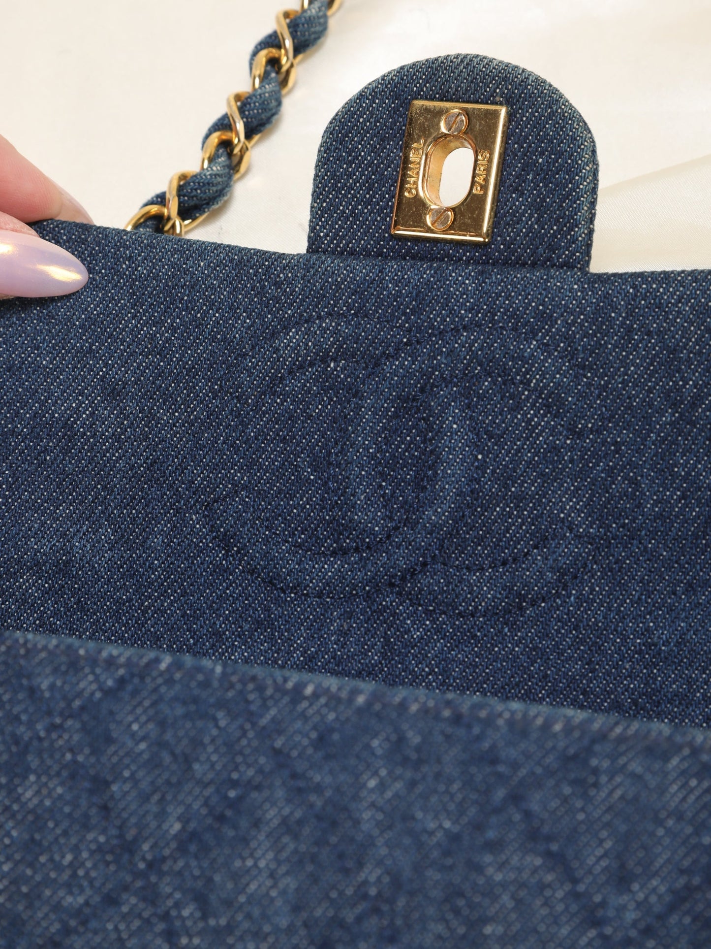 Extremely Rare Chanel Denim Mini Classic Flap