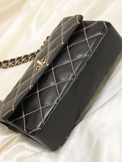 Chanel Calfskin Wild Stitch Flap Bag