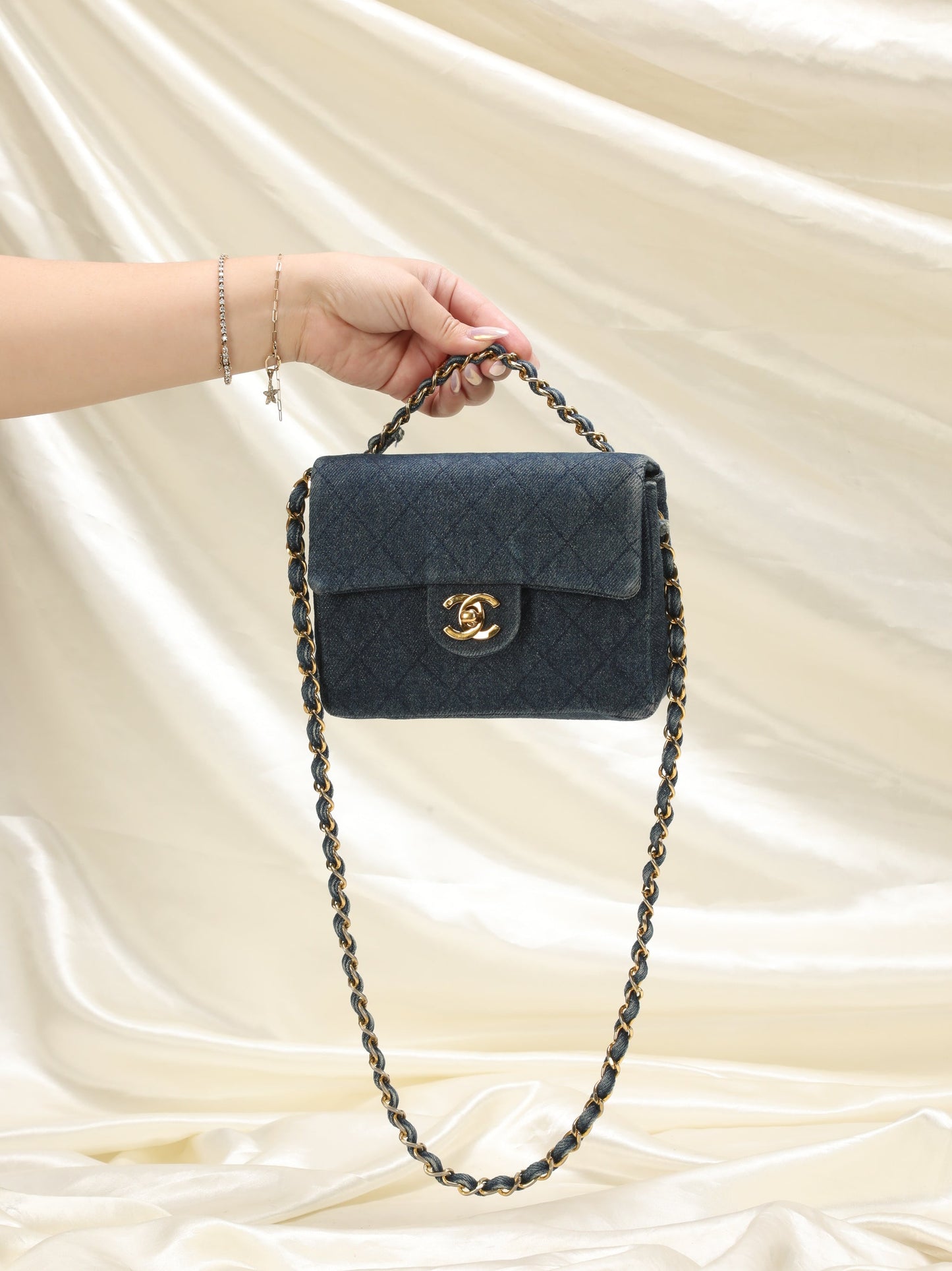 Extremely Rare Chanel Denim Mini Classic Flap