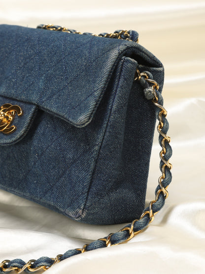 Extremely Rare Chanel Denim Mini Classic Flap