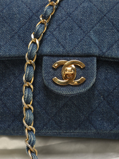 Extremely Rare Chanel Denim Mini Classic Flap
