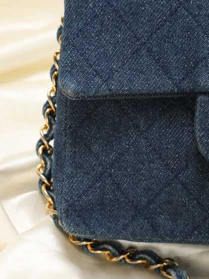 Extremely Rare Chanel Denim Mini Classic Flap