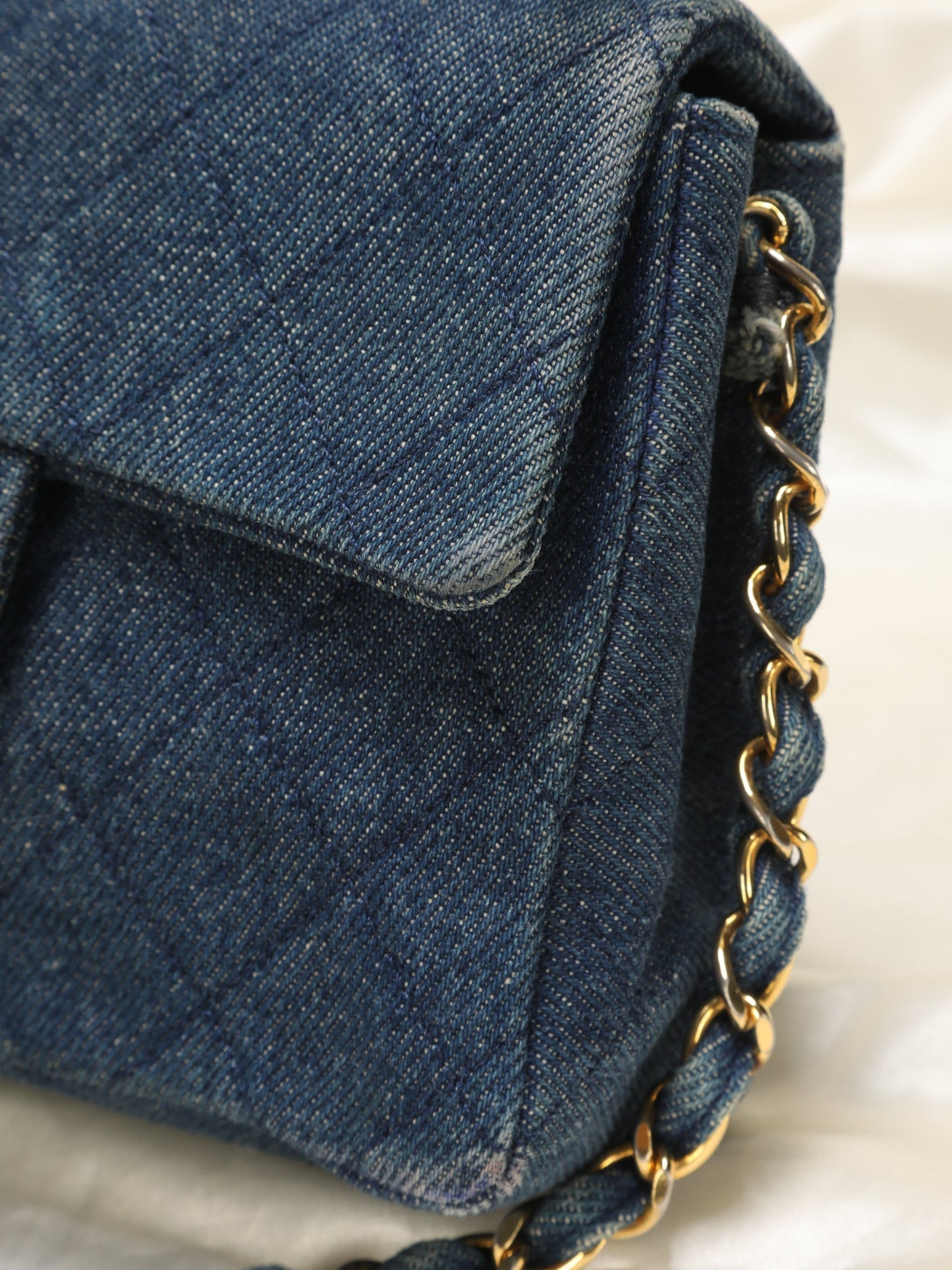 Extremely Rare Chanel Denim Mini Classic Flap