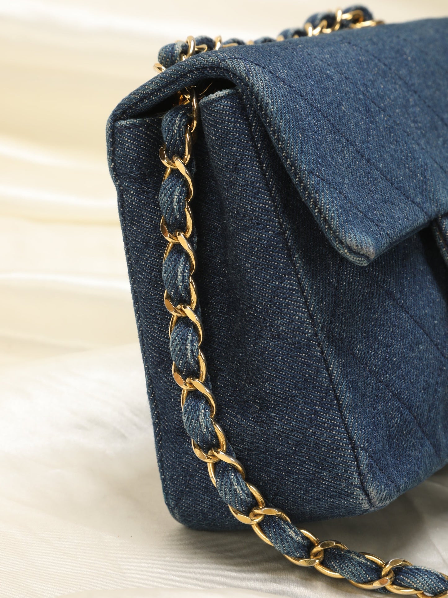 Extremely Rare Chanel Denim Mini Classic Flap