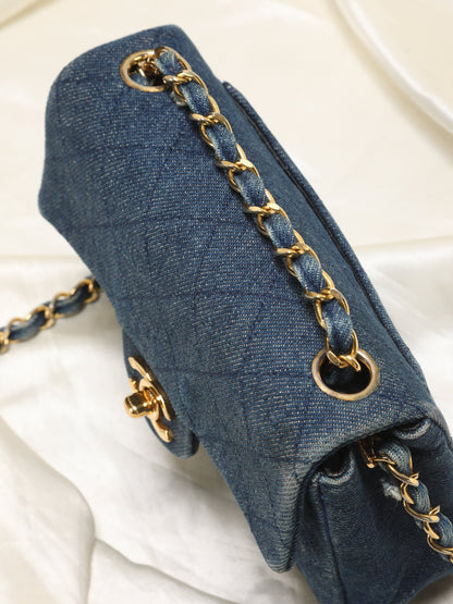Extremely Rare Chanel Denim Mini Classic Flap
