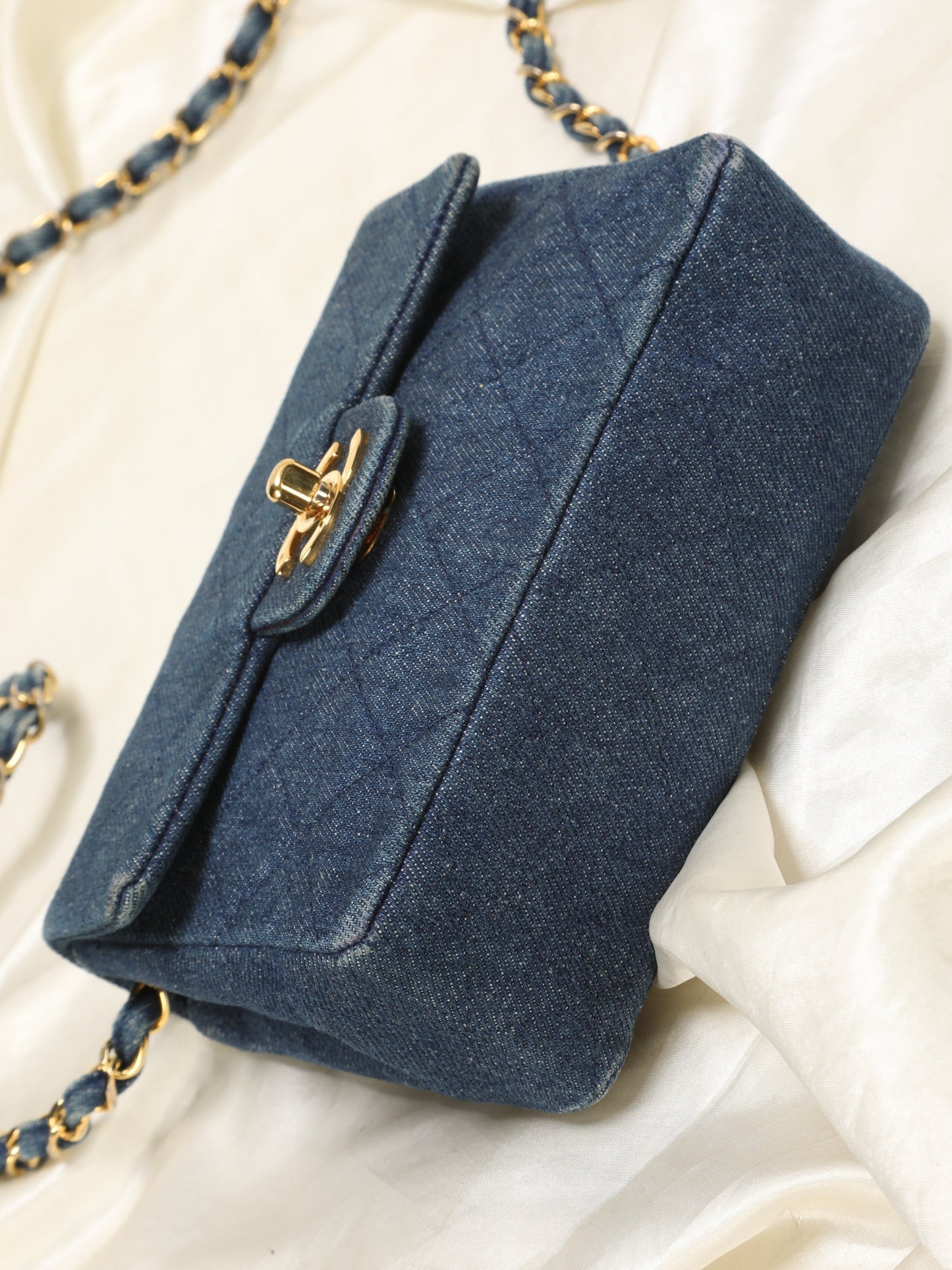 Extremely Rare Chanel Denim Mini Classic Flap