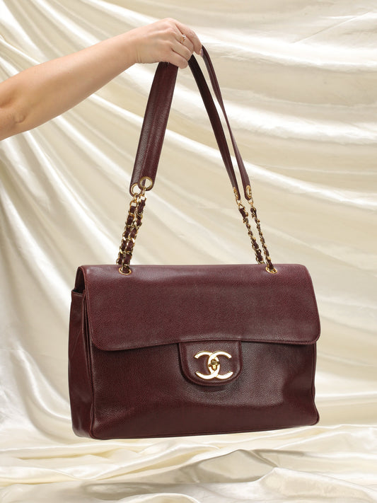 Extremely Rare Chanel Maxi Caviar Double-Sided Shoulder Bag