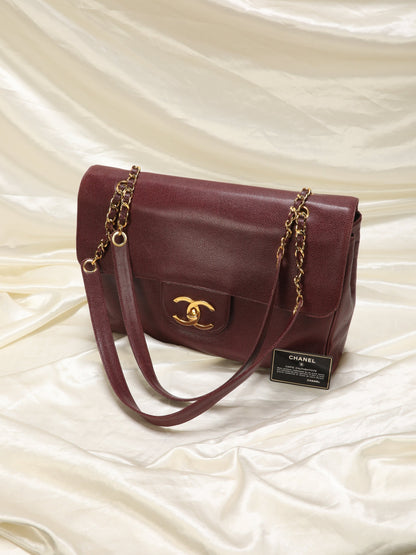 Extremely Rare Chanel Maxi Caviar Double-Sided Shoulder Bag