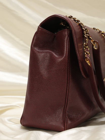 Extremely Rare Chanel Maxi Caviar Double-Sided Shoulder Bag