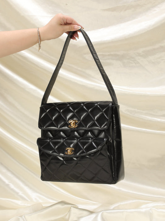 Chanel Patent Double Turnlock Flap Bag