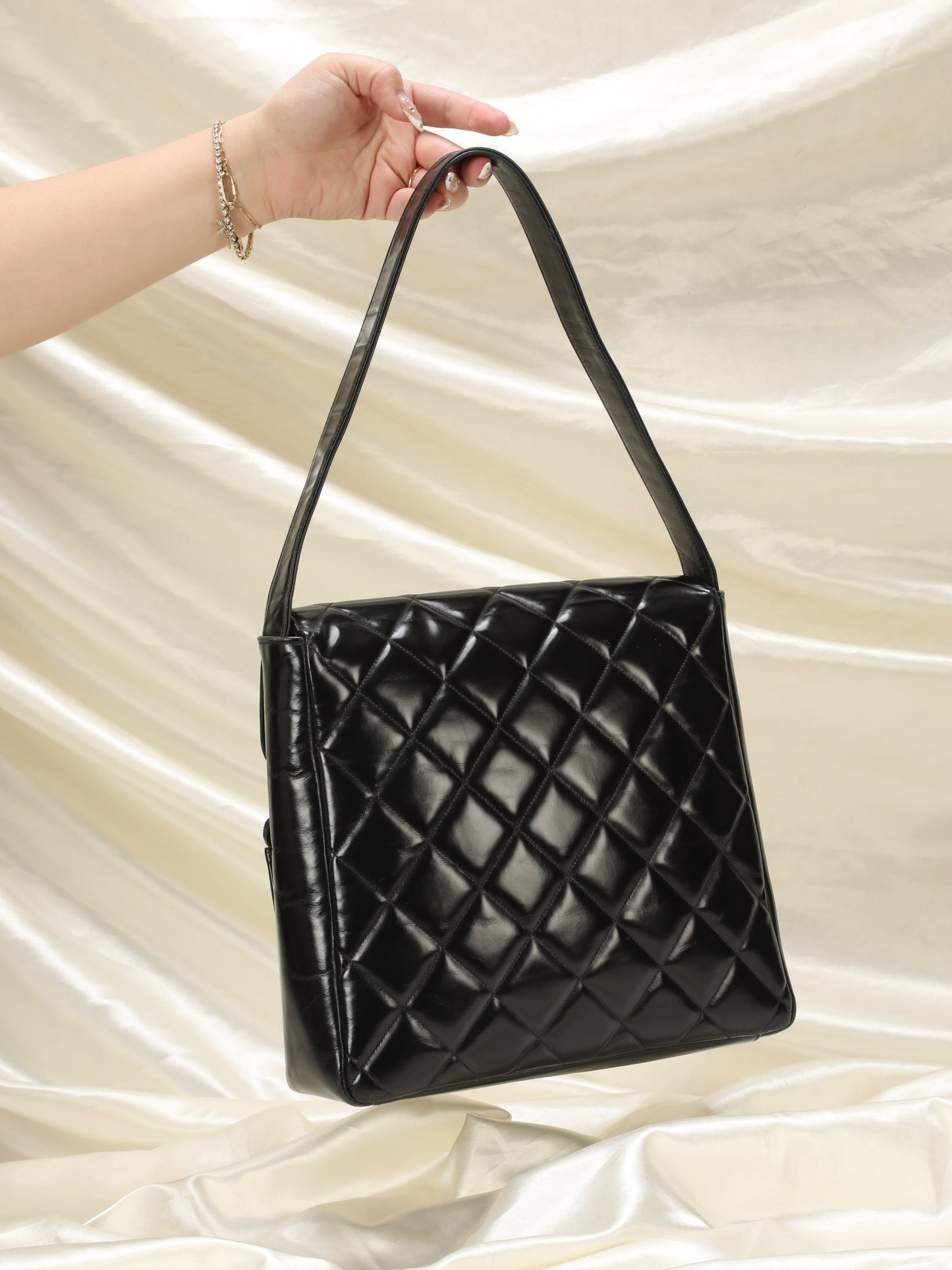 Chanel Patent Double Turnlock Flap Bag