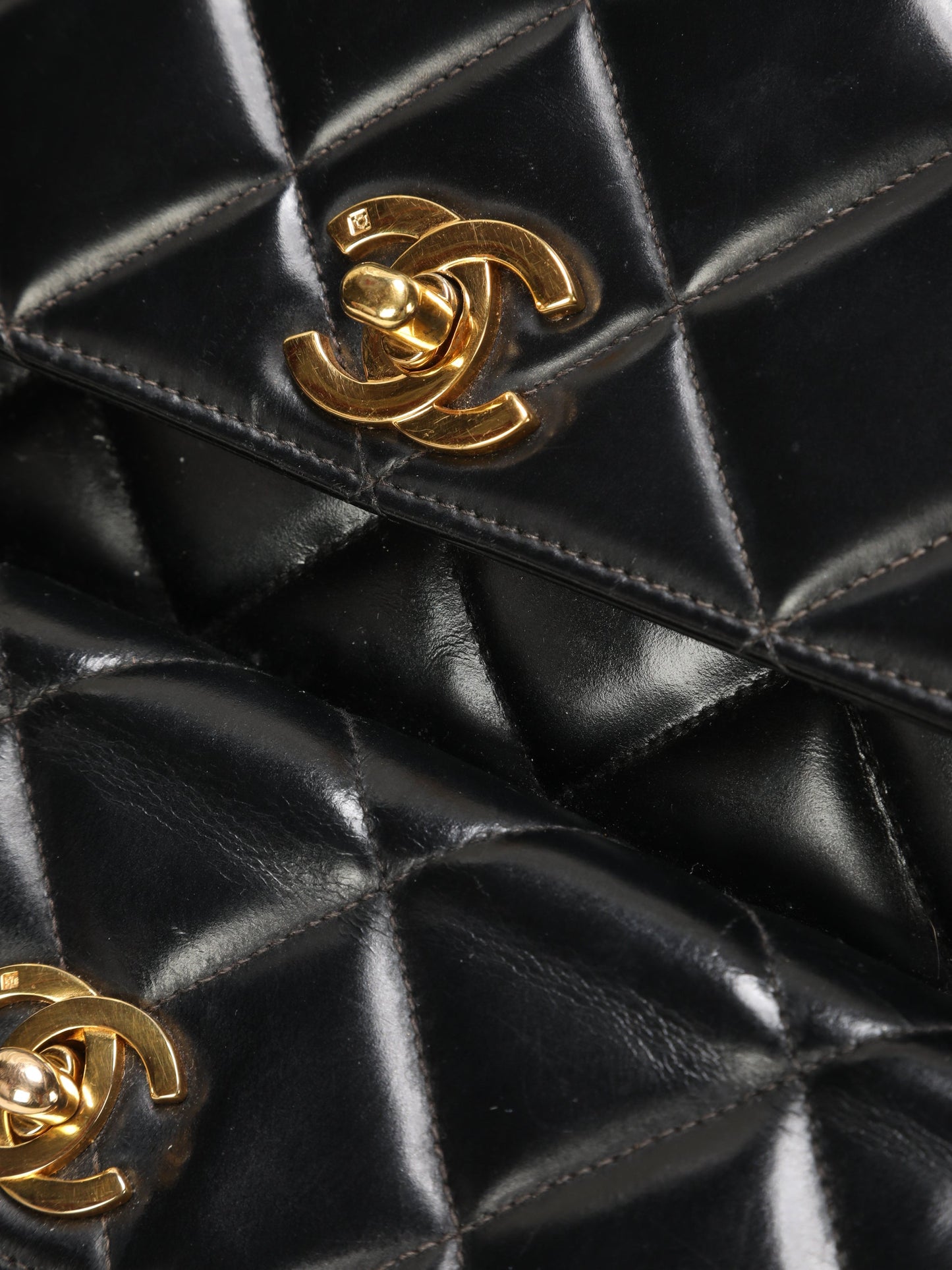 Chanel Patent Double Turnlock Flap Bag