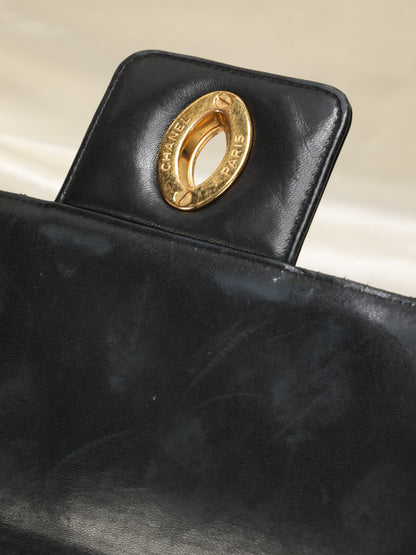 Chanel XL Logo Quilted Patent Top Handle