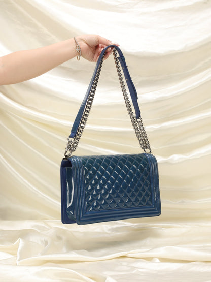 Chanel Patent Medium Boy Bag