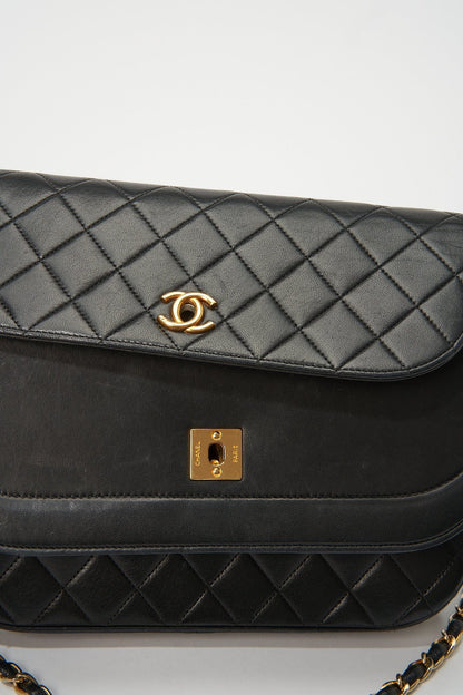 Chanel Black Quilted Lambskin Vintage Flap Bag