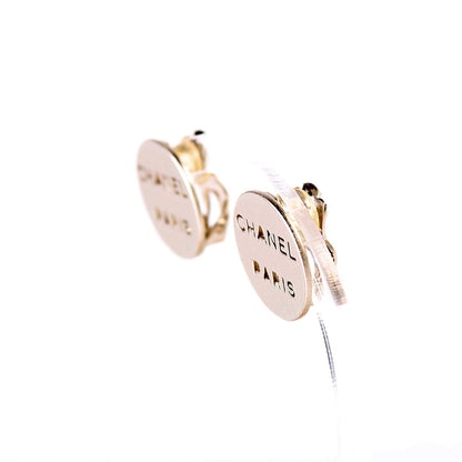 Chanel Paris Round Clip On Earrings