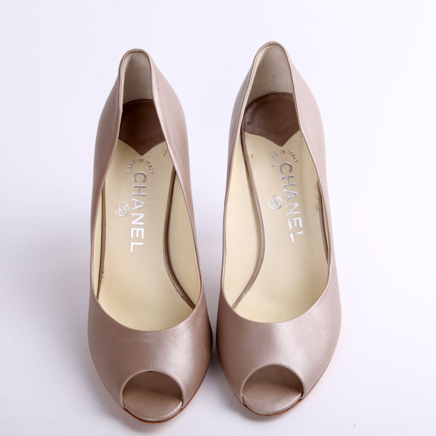 Chanel CC Open Toe Pumps 39.5