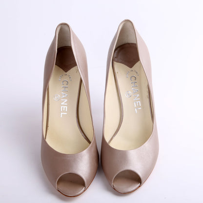 Chanel CC Open Toe Pumps 39.5