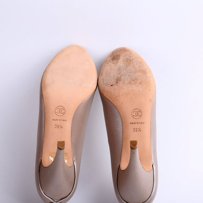 Chanel CC Open Toe Pumps 39.5