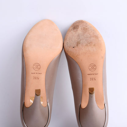 Chanel CC Open Toe Pumps 39.5