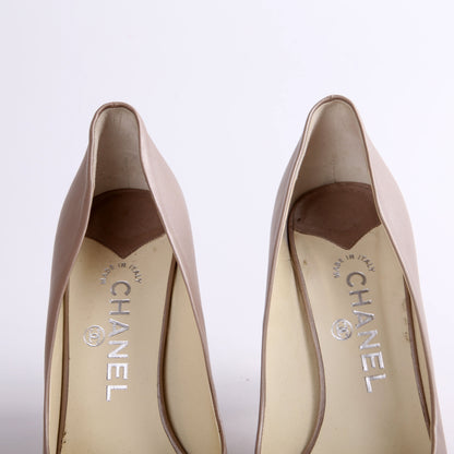 Chanel CC Open Toe Pumps 39.5